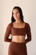 Cropped Canoa Manga Mocha