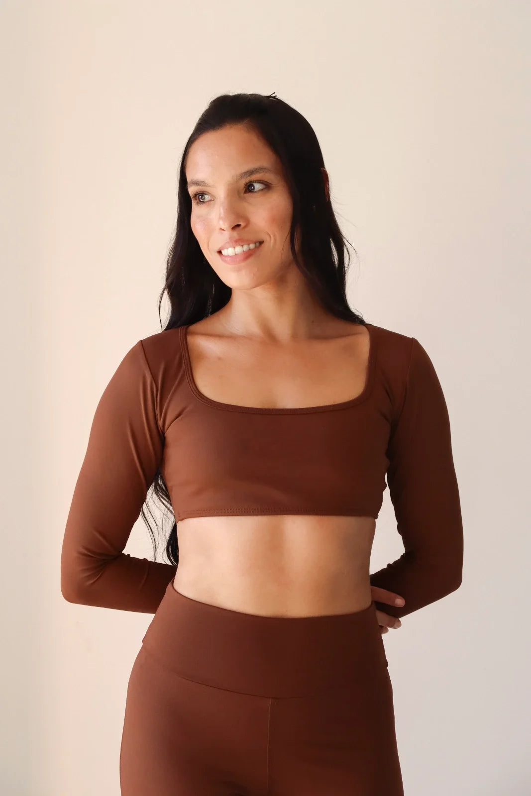 Cropped Canoa Manga Mocha