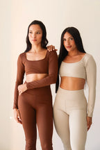 Cropped Canoa Manga Mocha